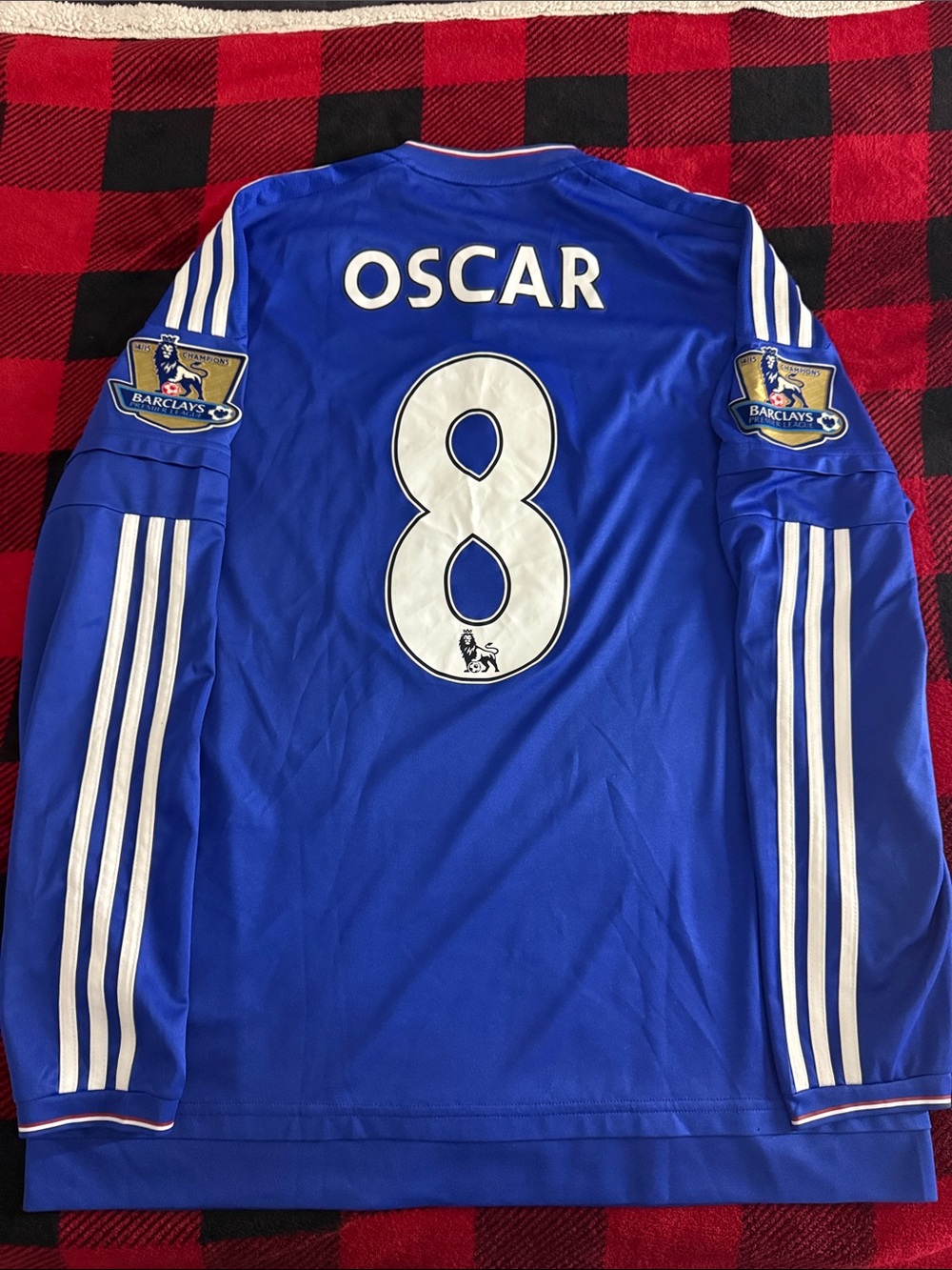 RARE Chelsea FC #8 Oscar 2015-16 Premier League Adidas Home Long Sleeve Jersey